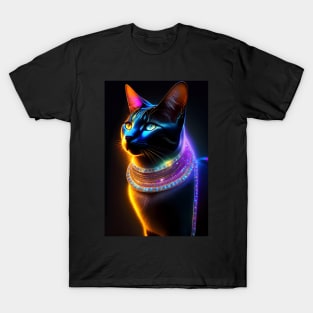 Black Cat - Modern digital art T-Shirt